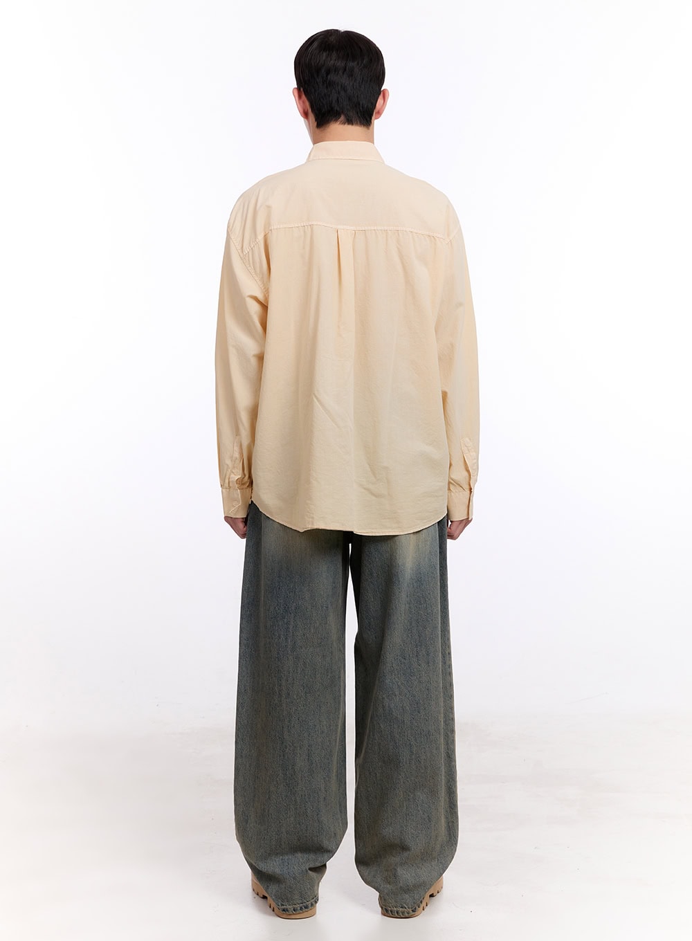 Men's Loose-Fit Long Sleeve Collared Shirt IM512