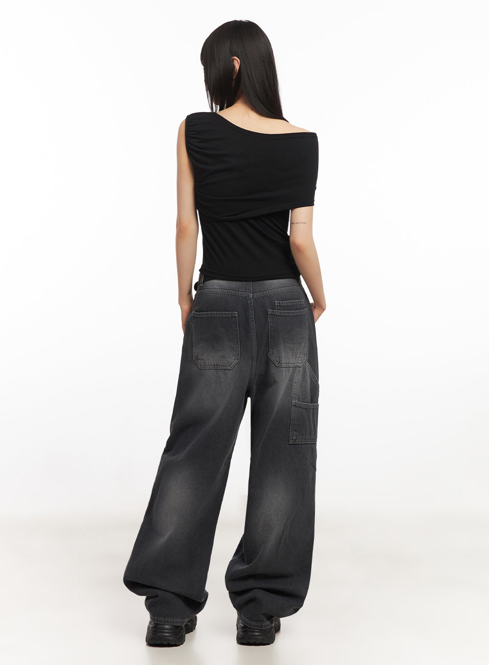 Ribbon One-Shoulder Crop Top IA528