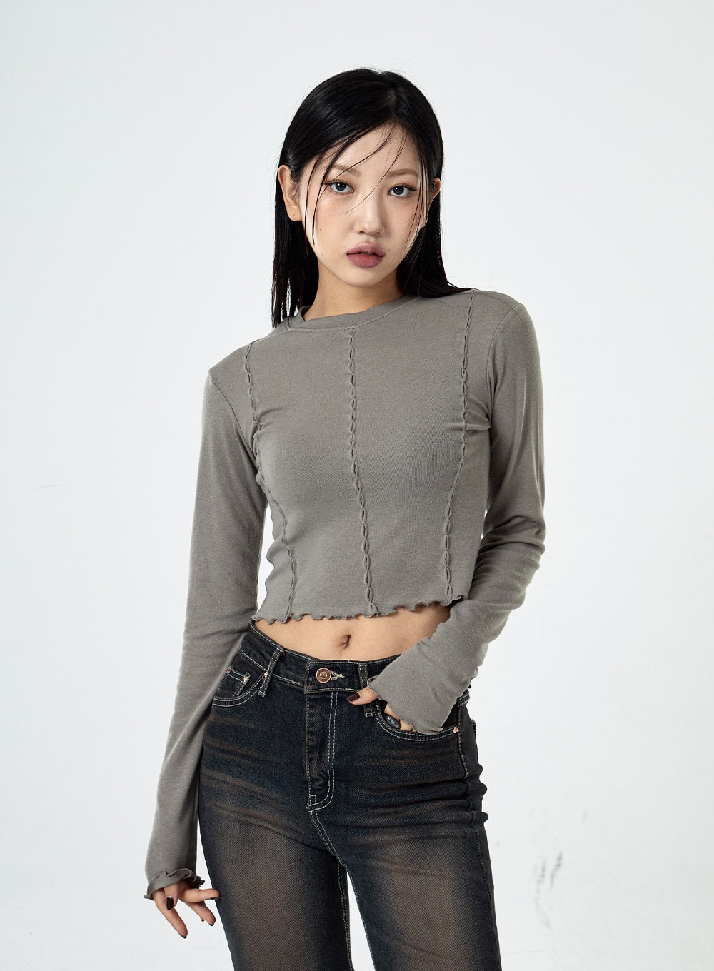 Basic Washed Bootcut Jeans CS07