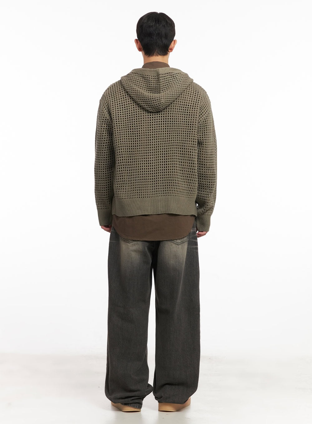 Men's Mesh Knit Hooded Zip-Up Jacket IM514