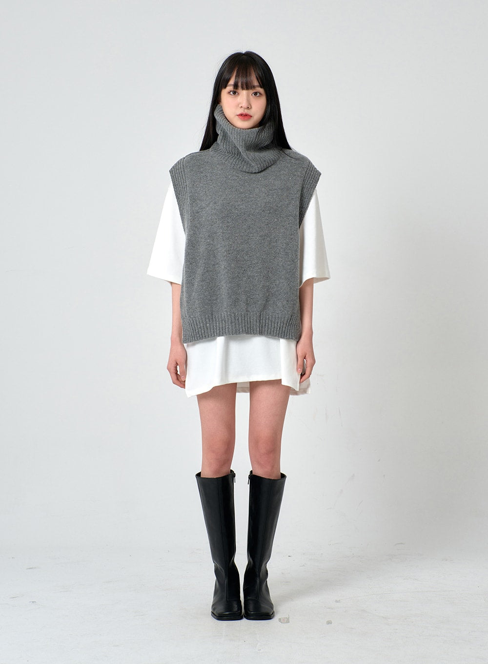 Turtleneck Cashmere Wool Vest OD01