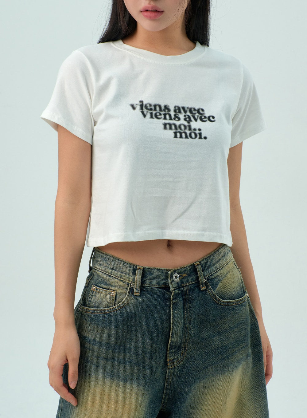 Wide Bermuda Denim Pants CY330