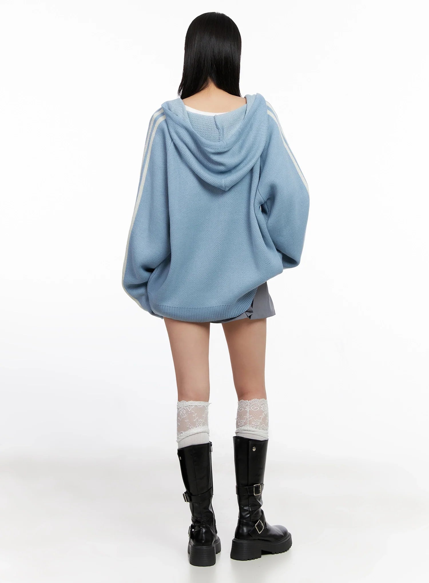 Striped Sleeve Casual Hoodie IS515