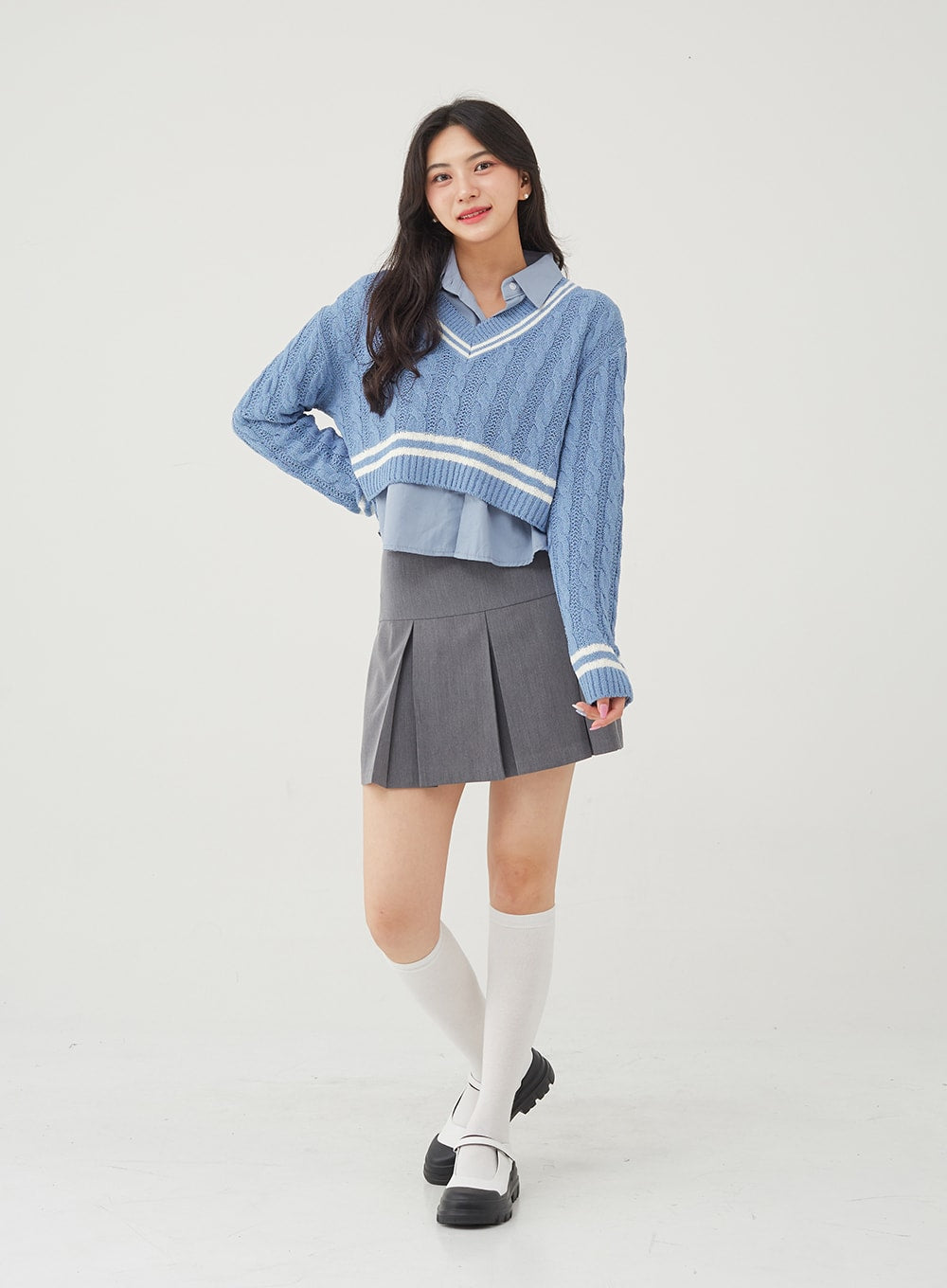 Basic Tone Down Color Crop Shirt BG23