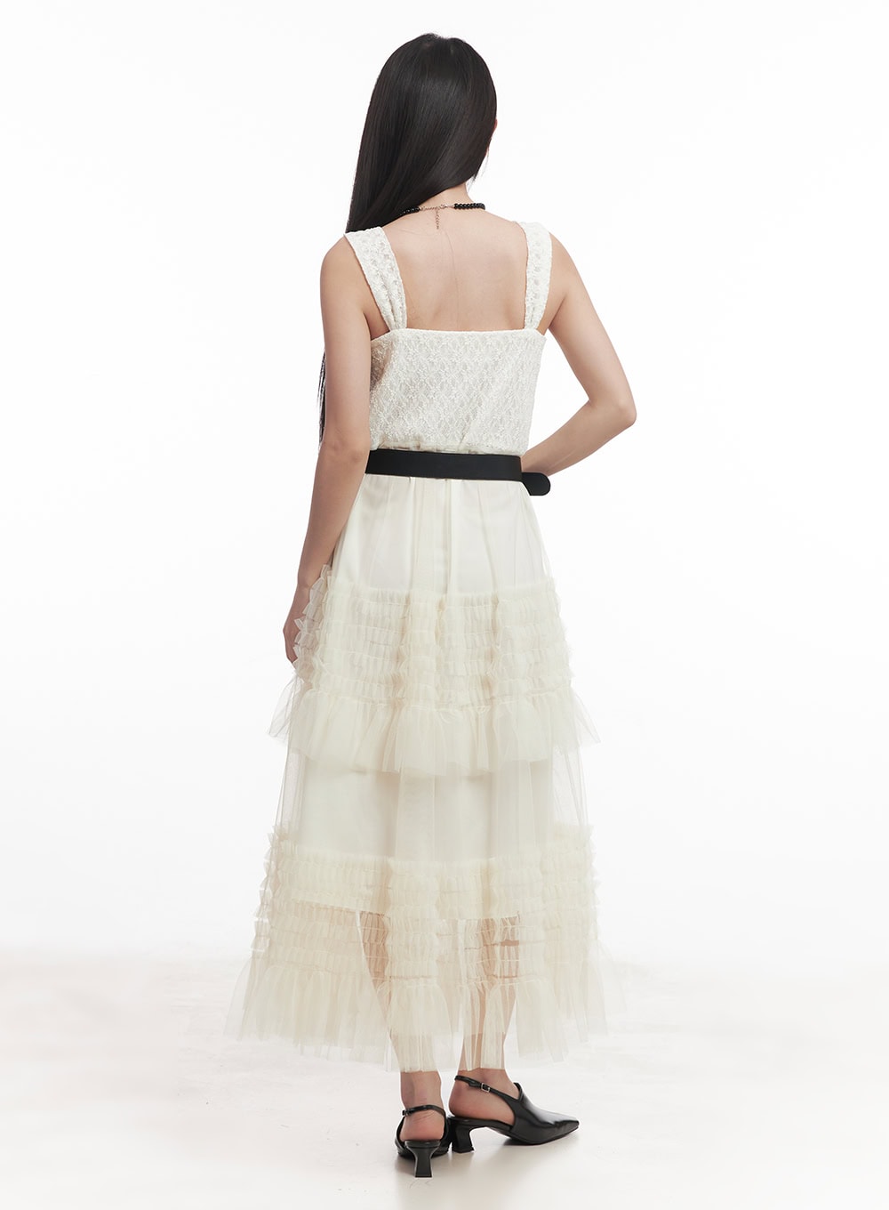 Sweetheart Ruffle Lace Maxi Dress IM528