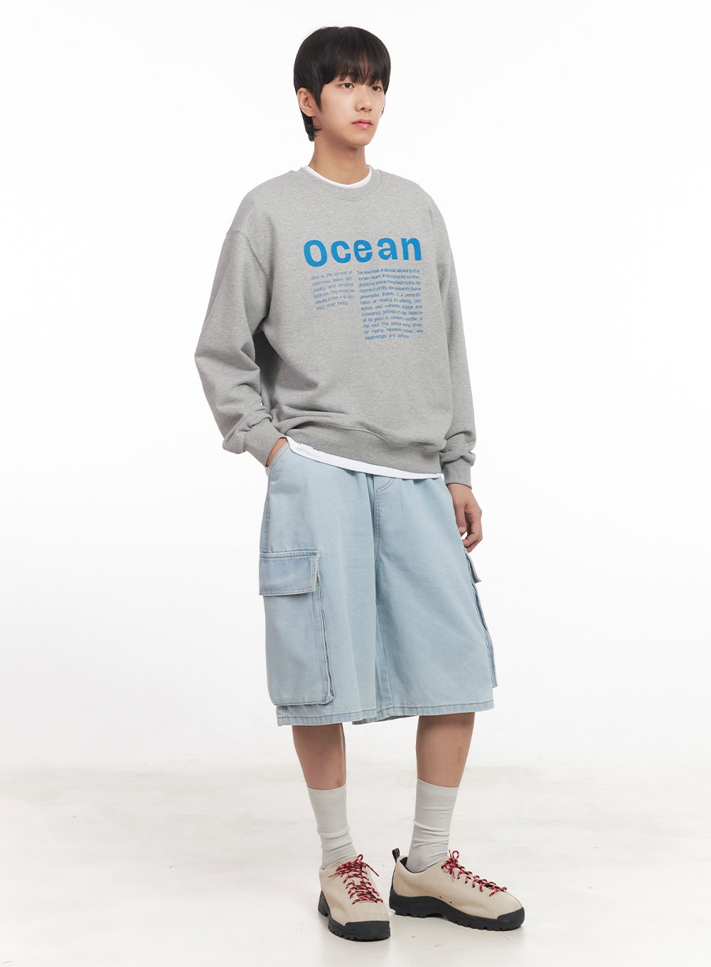 Men's Loose-Fit Graphic Crew Neck IA511