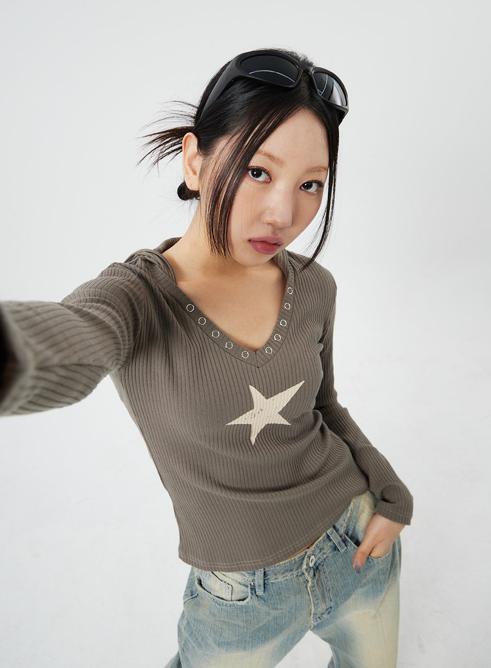 Light Wash Baggy Jeans CF323