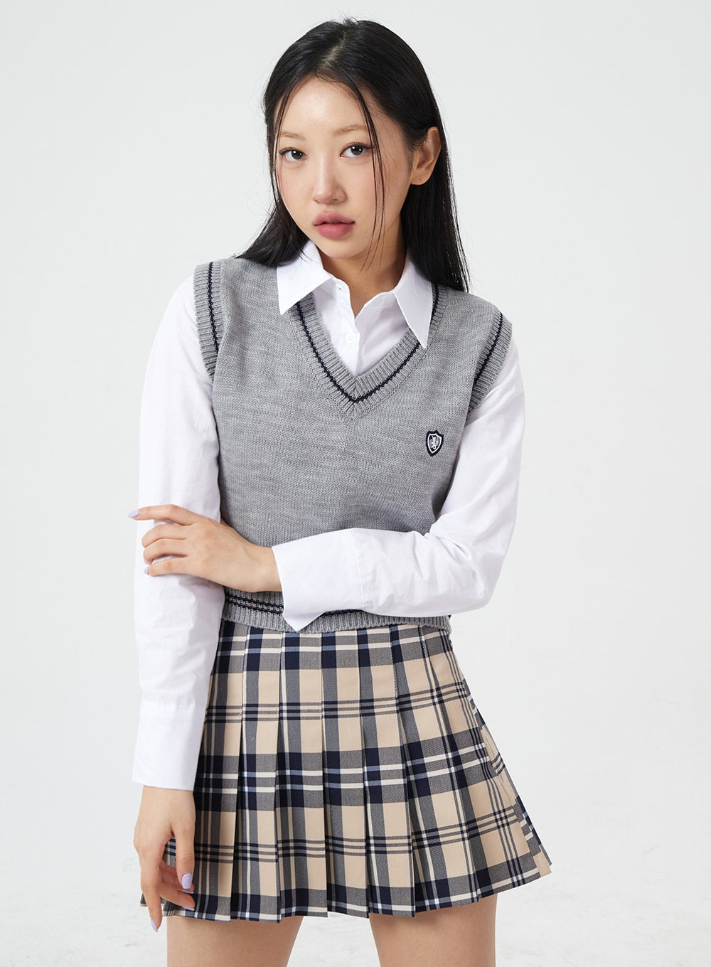 Basic Pintuck Crop Shirt BM304