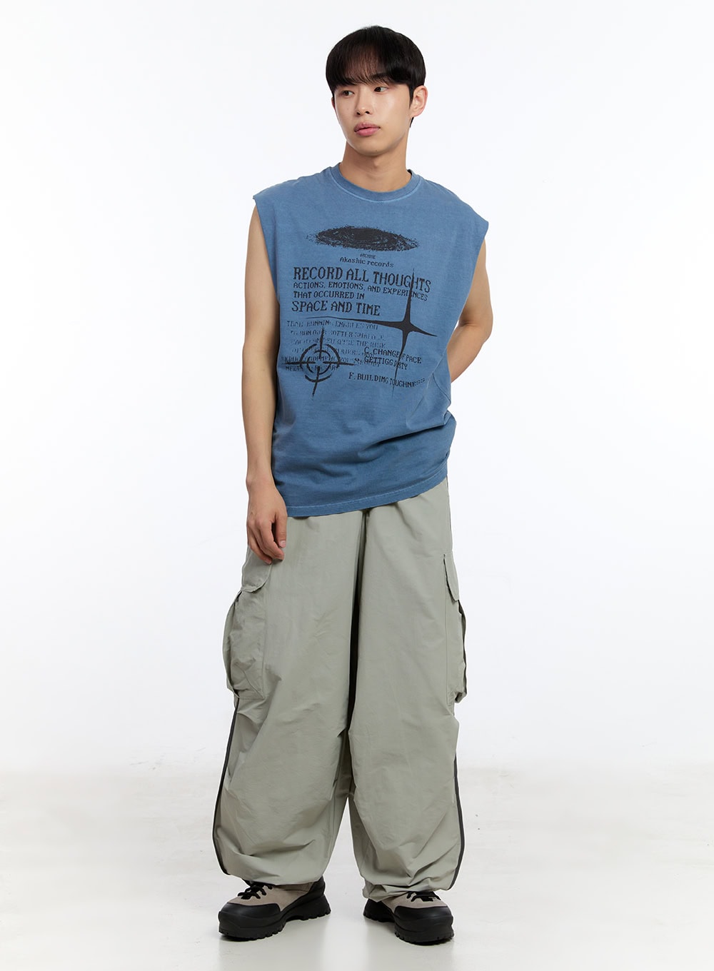 Men's Cargo Balloon-Fit Windbreaker Pants IY530