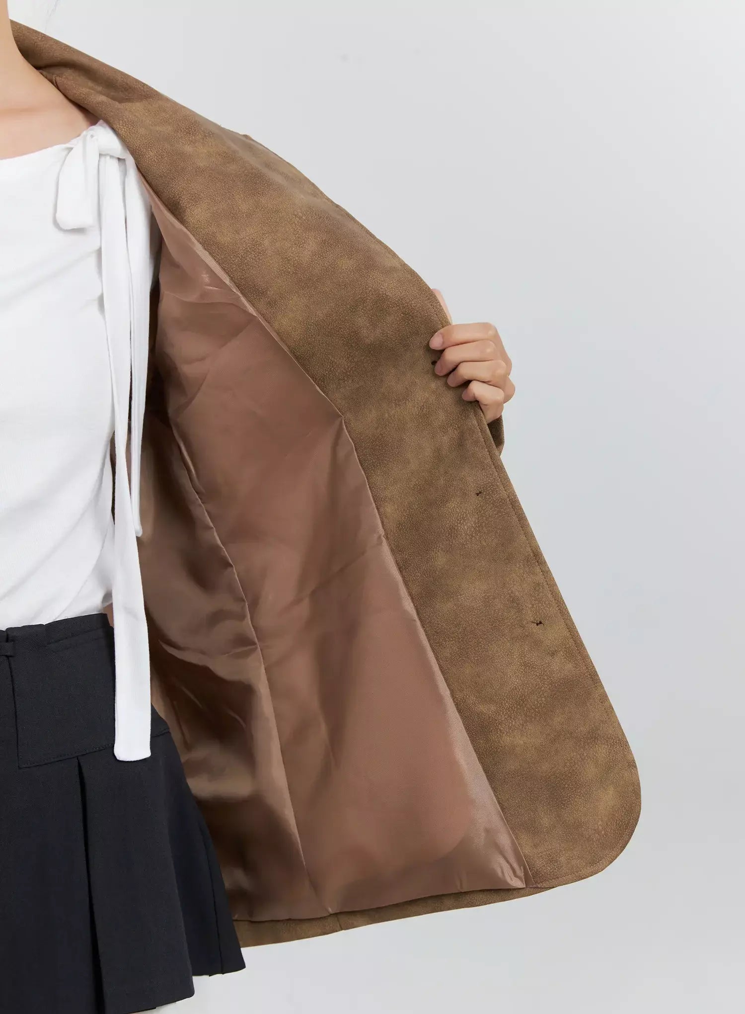 Matte Faux-Leather Jacket IS516