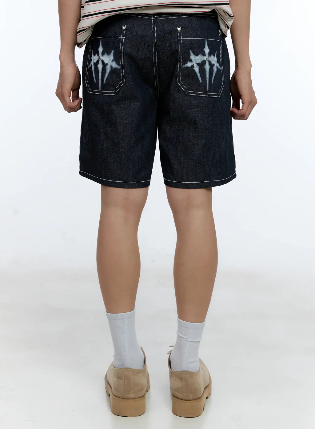 Men's Pleated Denim Jorts IL517