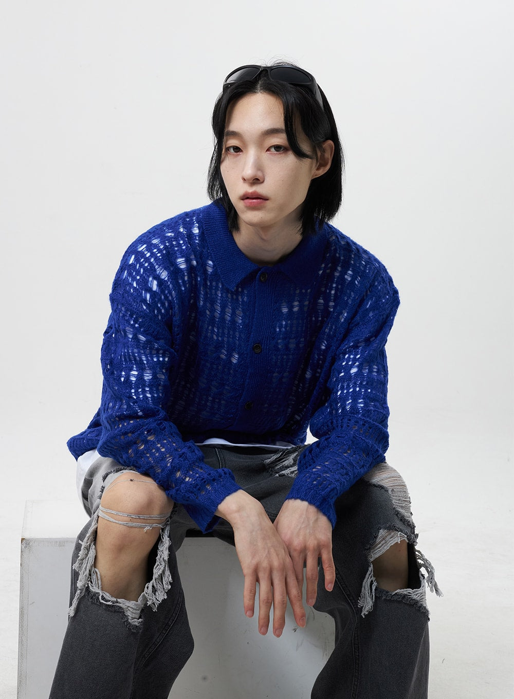 Wide Leg Ripped Jeans Unisex CY322