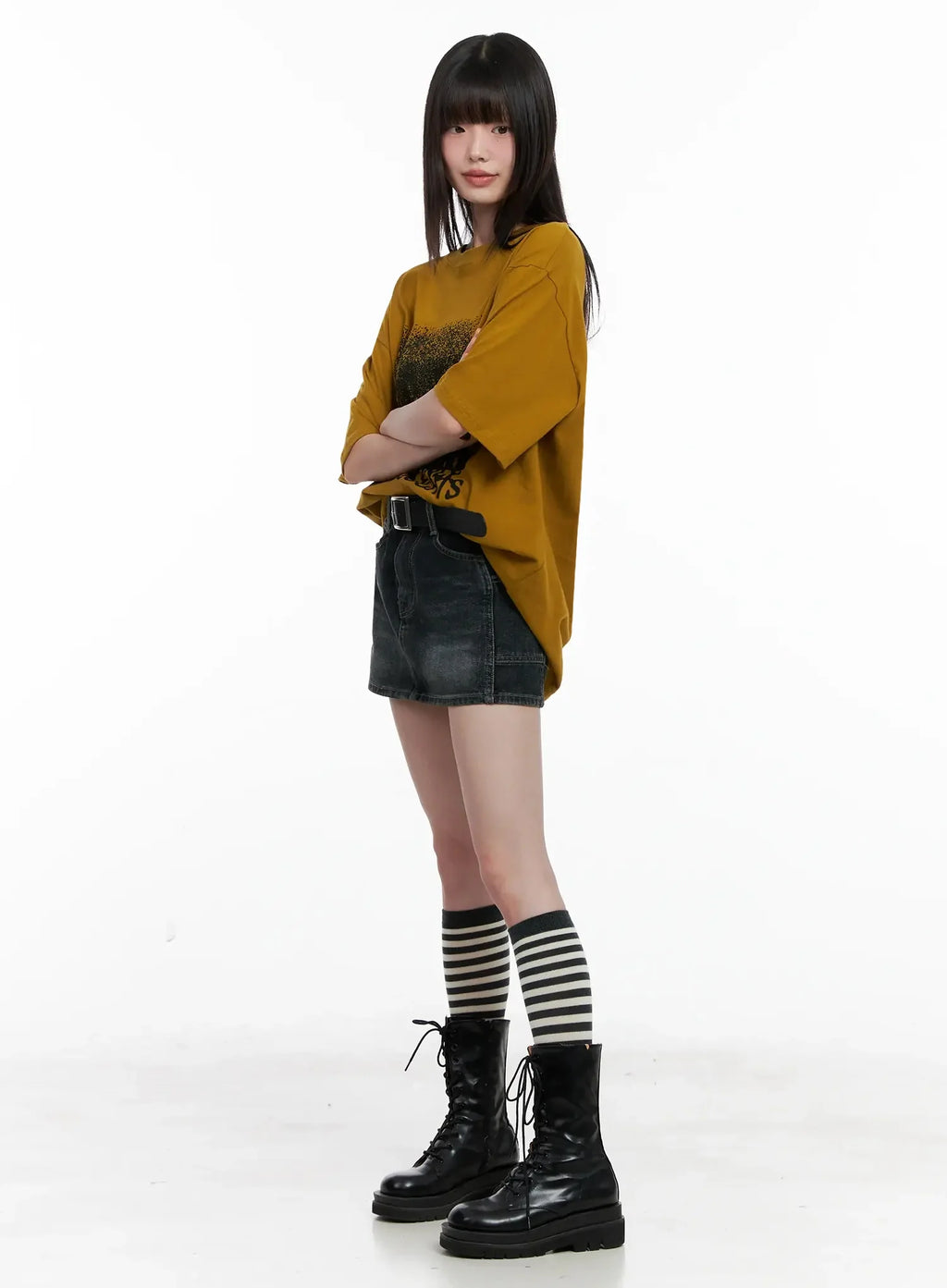 Vintage Wash Denim Mini Skirt IL531