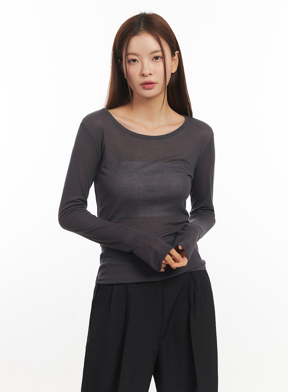 Essential Sheer Long-Sleeve Top IM524