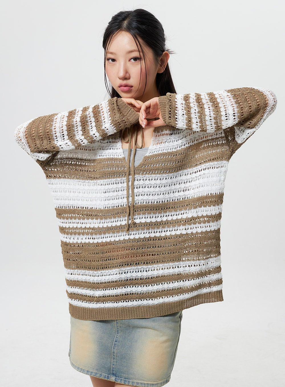 Light Wash Denim Mini Skirt CY324