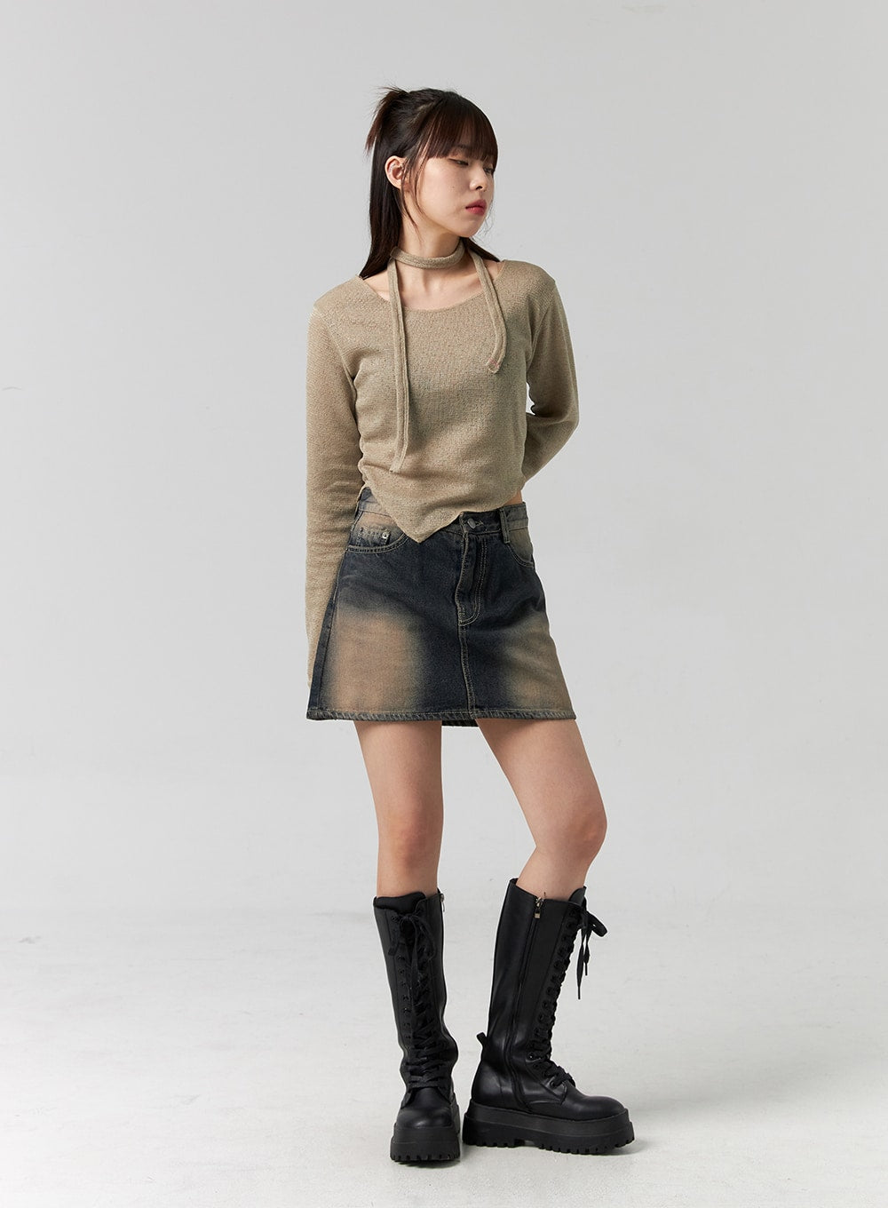 Washed Denim Mini Skirt CG330