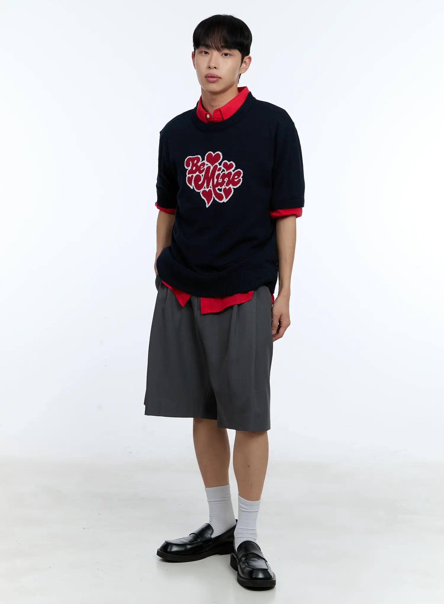 Men's Be Mine Embroidered Knit Tee IL517