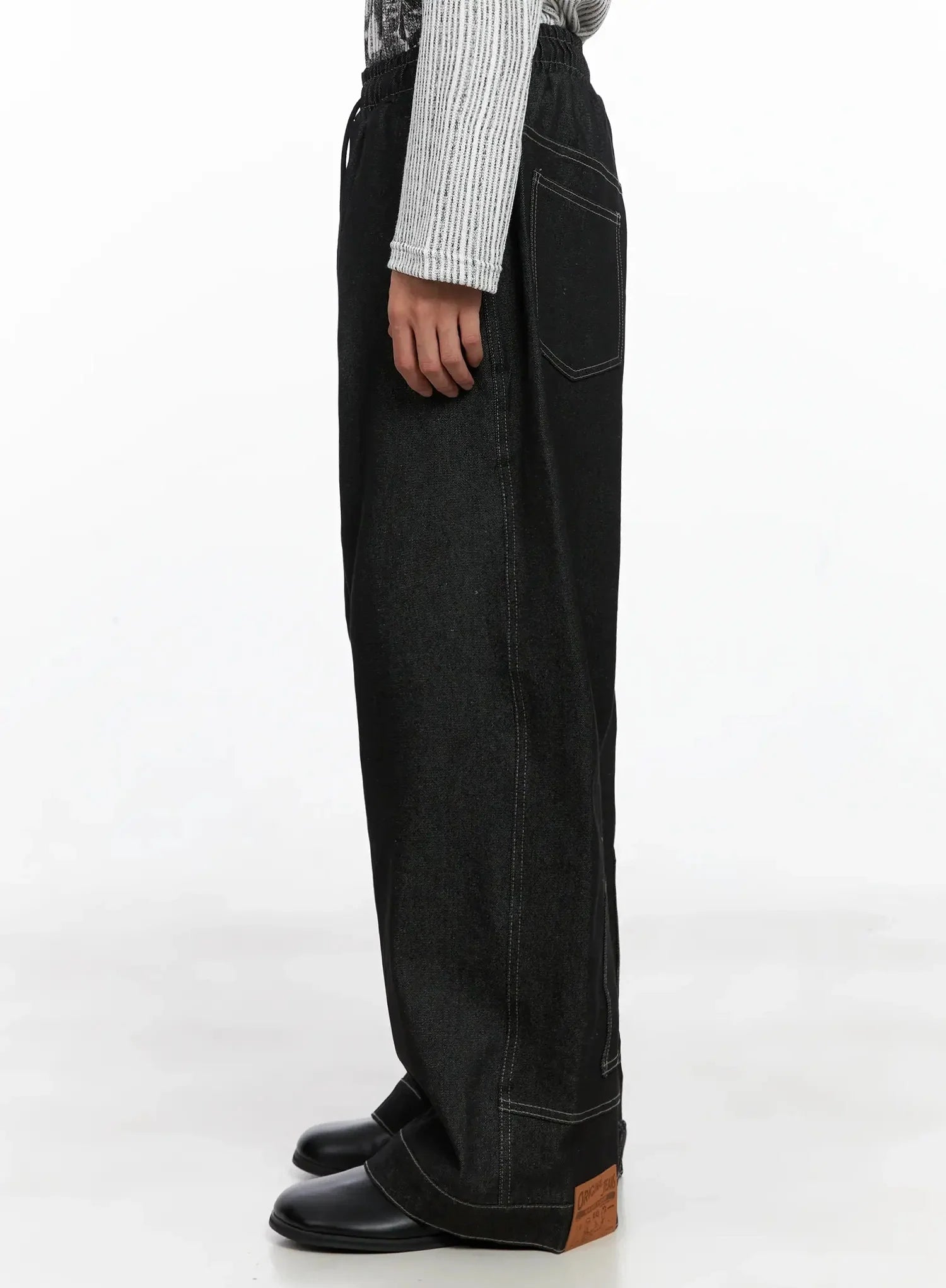 Men's Dark Denim Wide Pants IO517