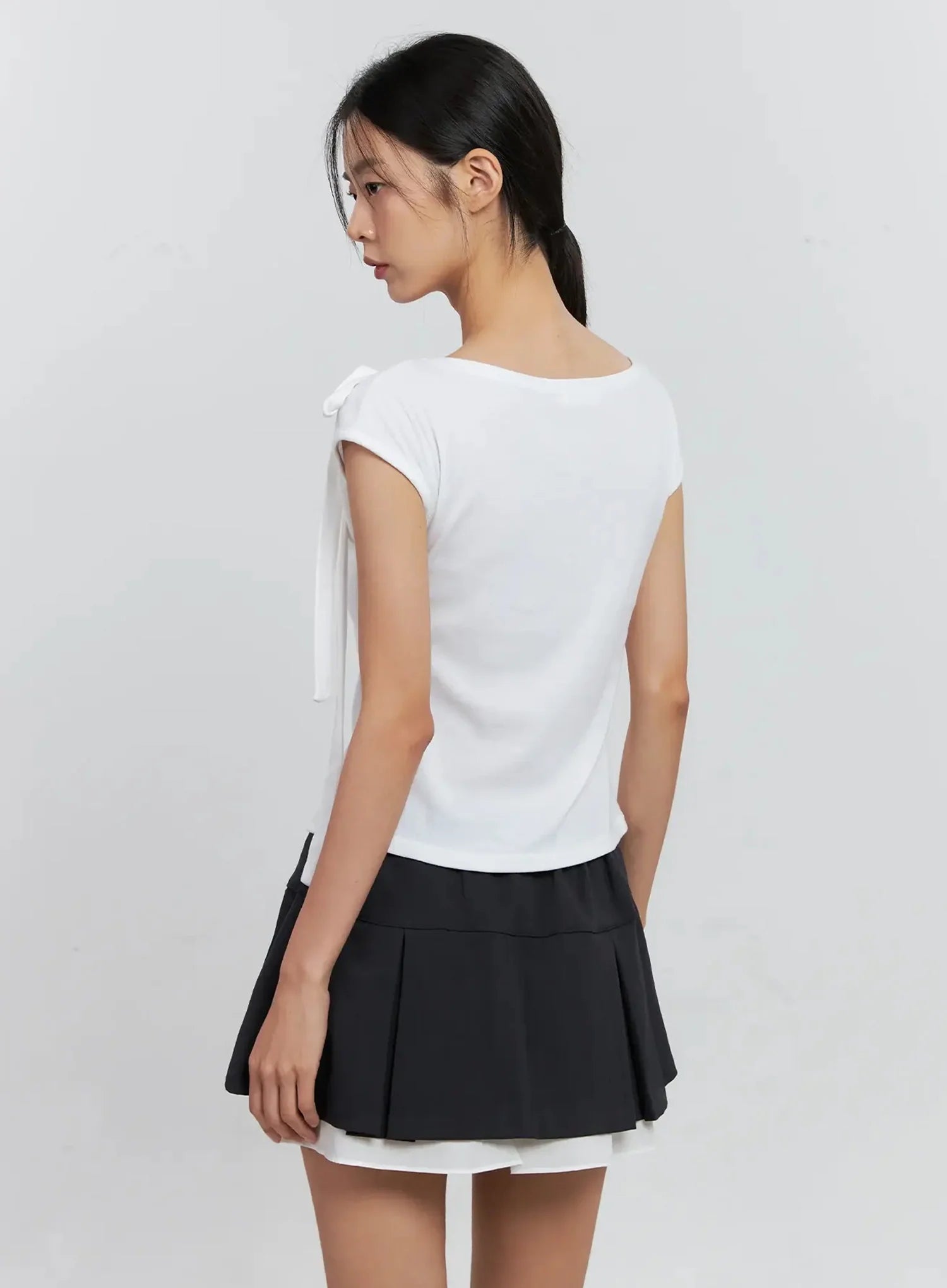 Cap Sleeve Bow Tie Top IS516