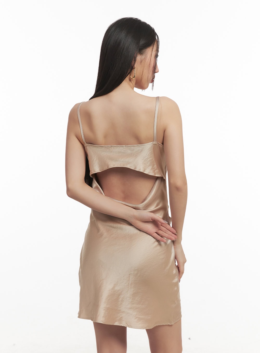 Back Cutout Cowl Neck Mini Dress CF520