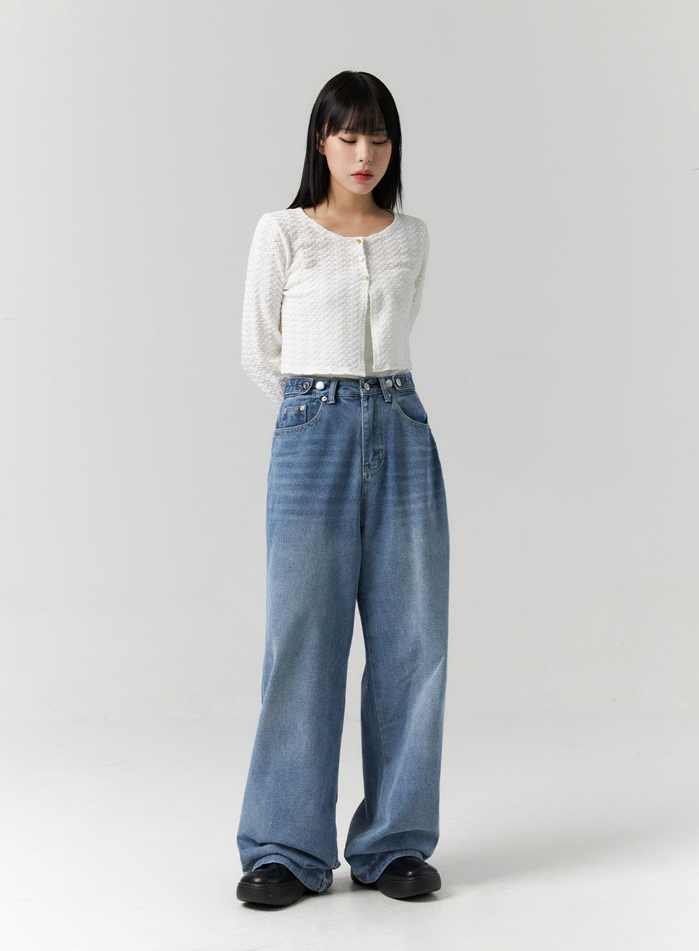 Side Stripes Wide Leg Jeans CS314