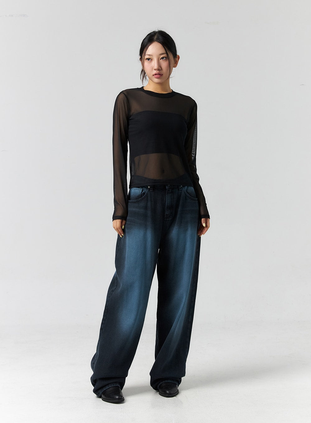 Sheer Long Sleeve Top CS302