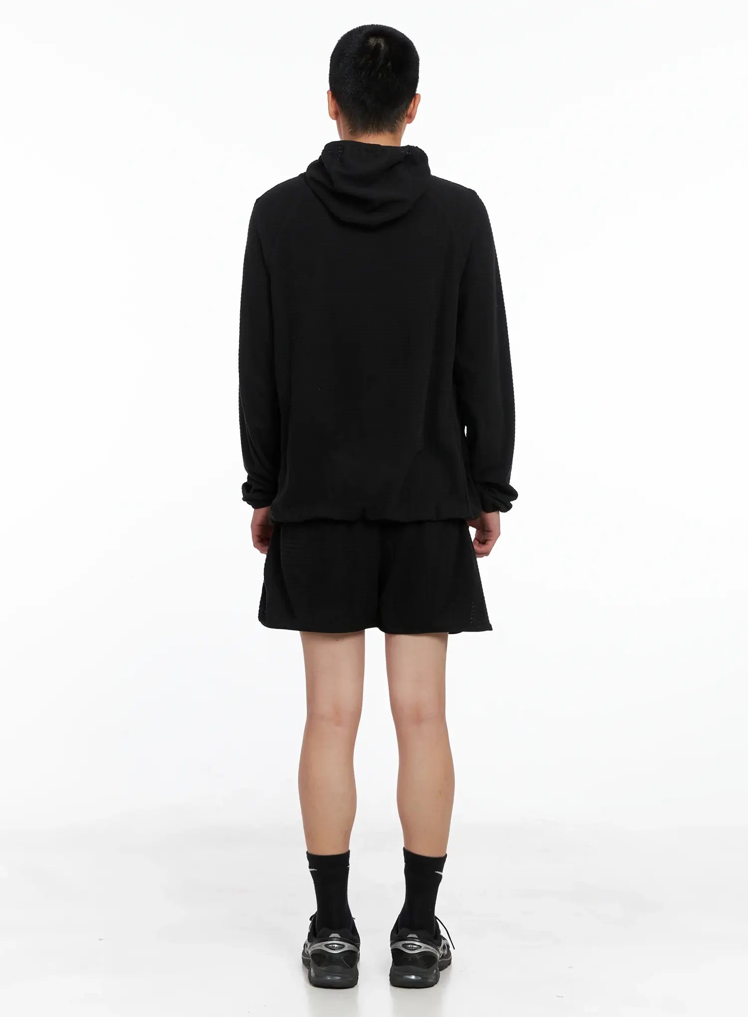 Men's Textured Label Detail Shorts US502