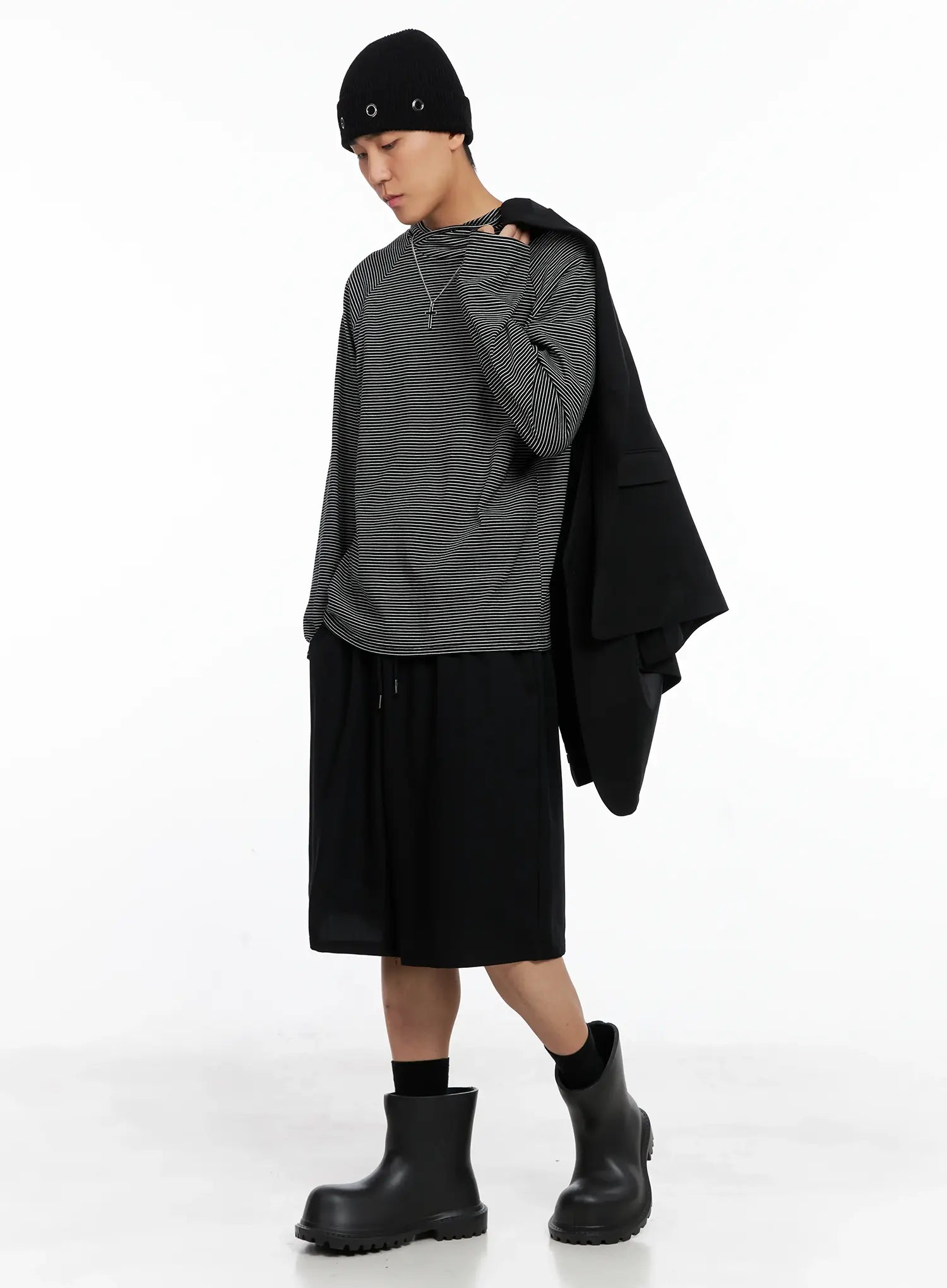 Men's Striped Long Sleeve Hoodie IS502