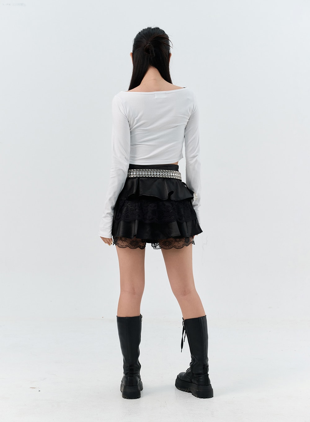 Graphic Crop Long Sleeve Tee IS306