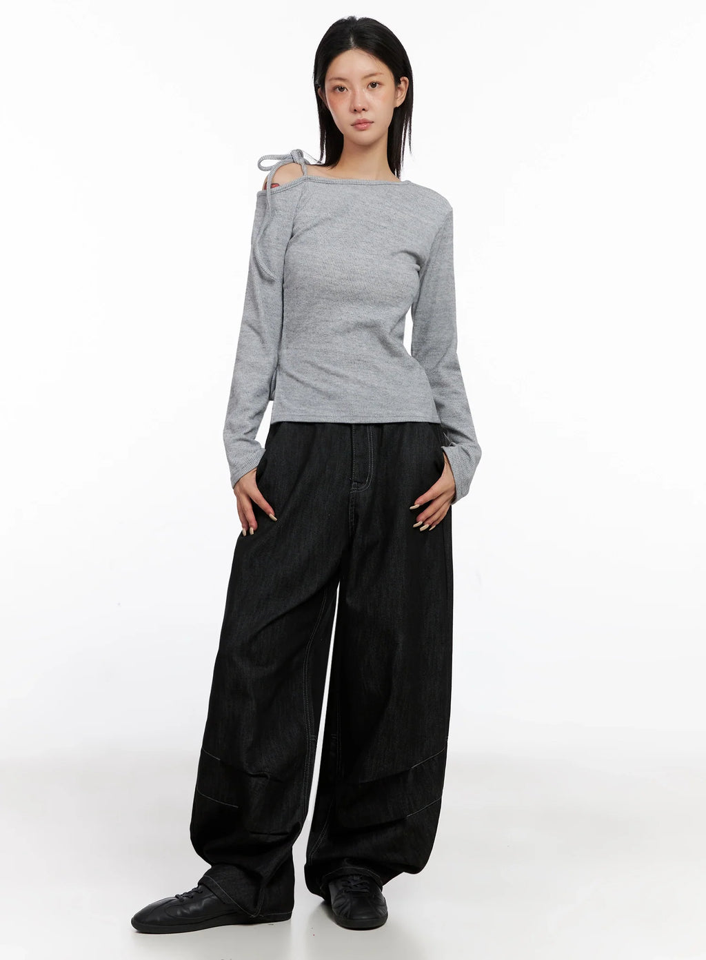 Leyla Pin-Tuck Wide-Leg Jeans IS515