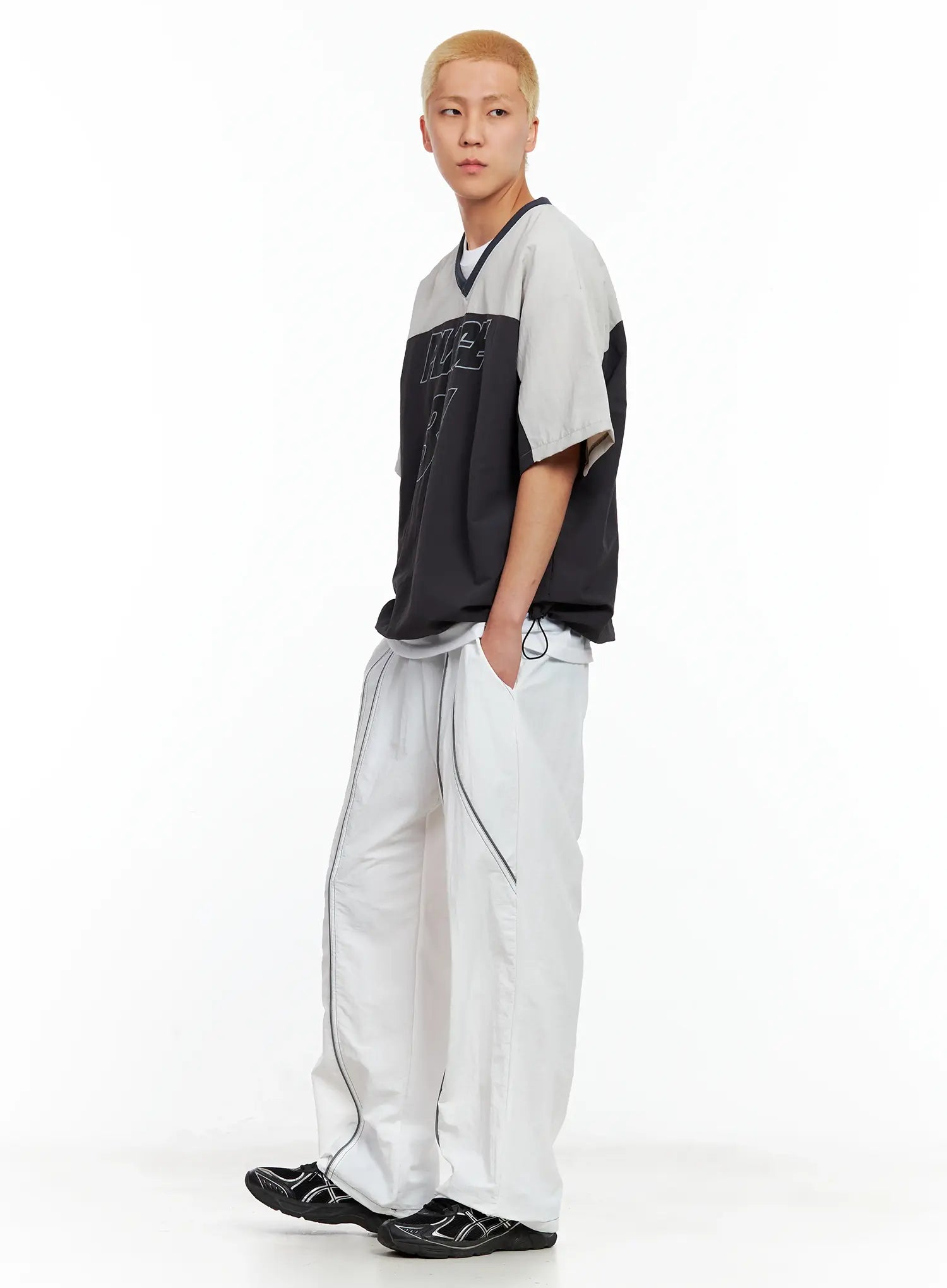 Men's Nylon V-Neck String T-Shirt IL511