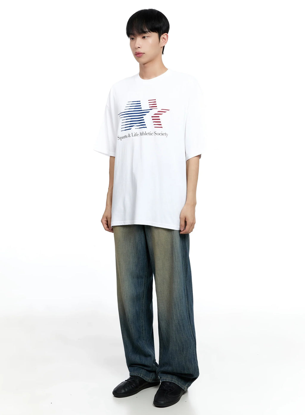 Men's Oversized Star Graphic T-Shirt IG520