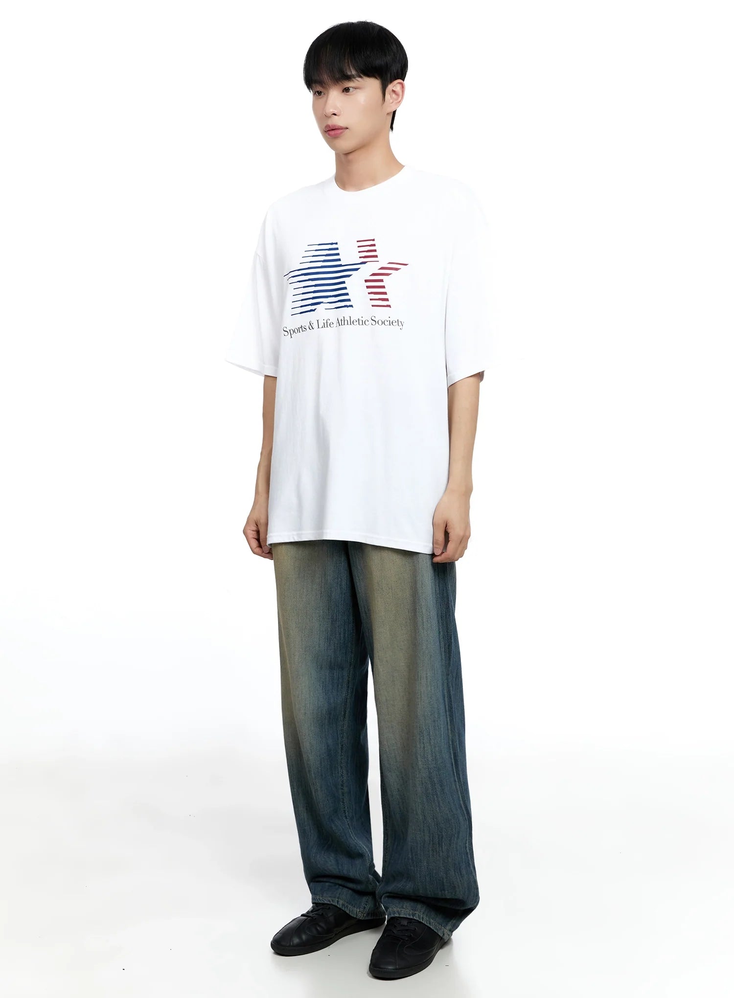 Men's Oversized Star Graphic T-Shirt IG520