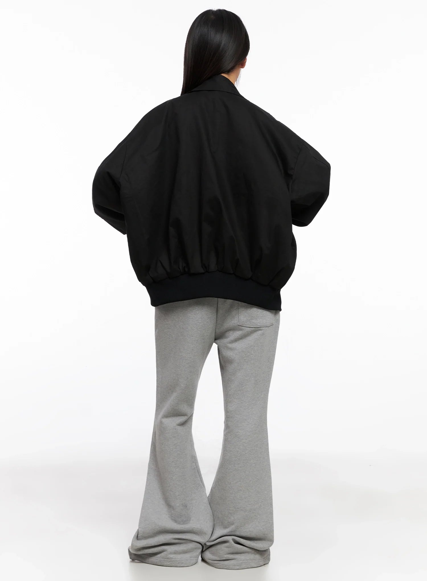 Oversized Zipper Bomber Jacket IG528