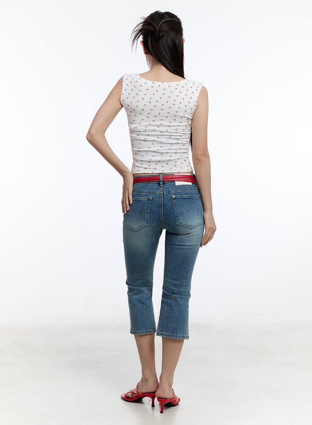 Cherry Square-Neck Crop Top IU503