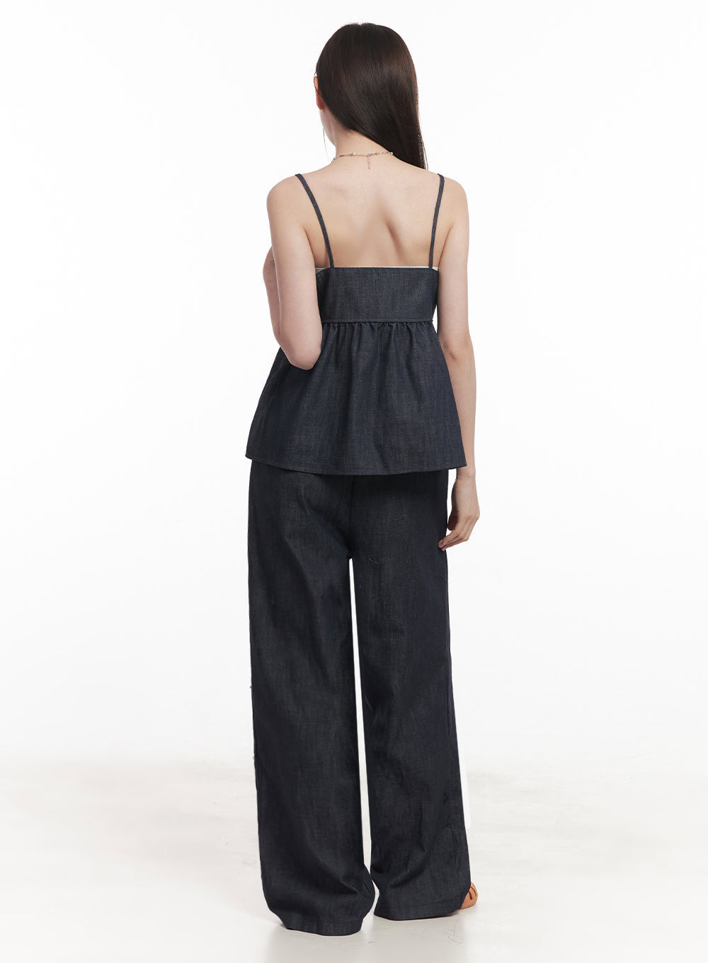 Cotton Denim Wide-Leg Pants IY509