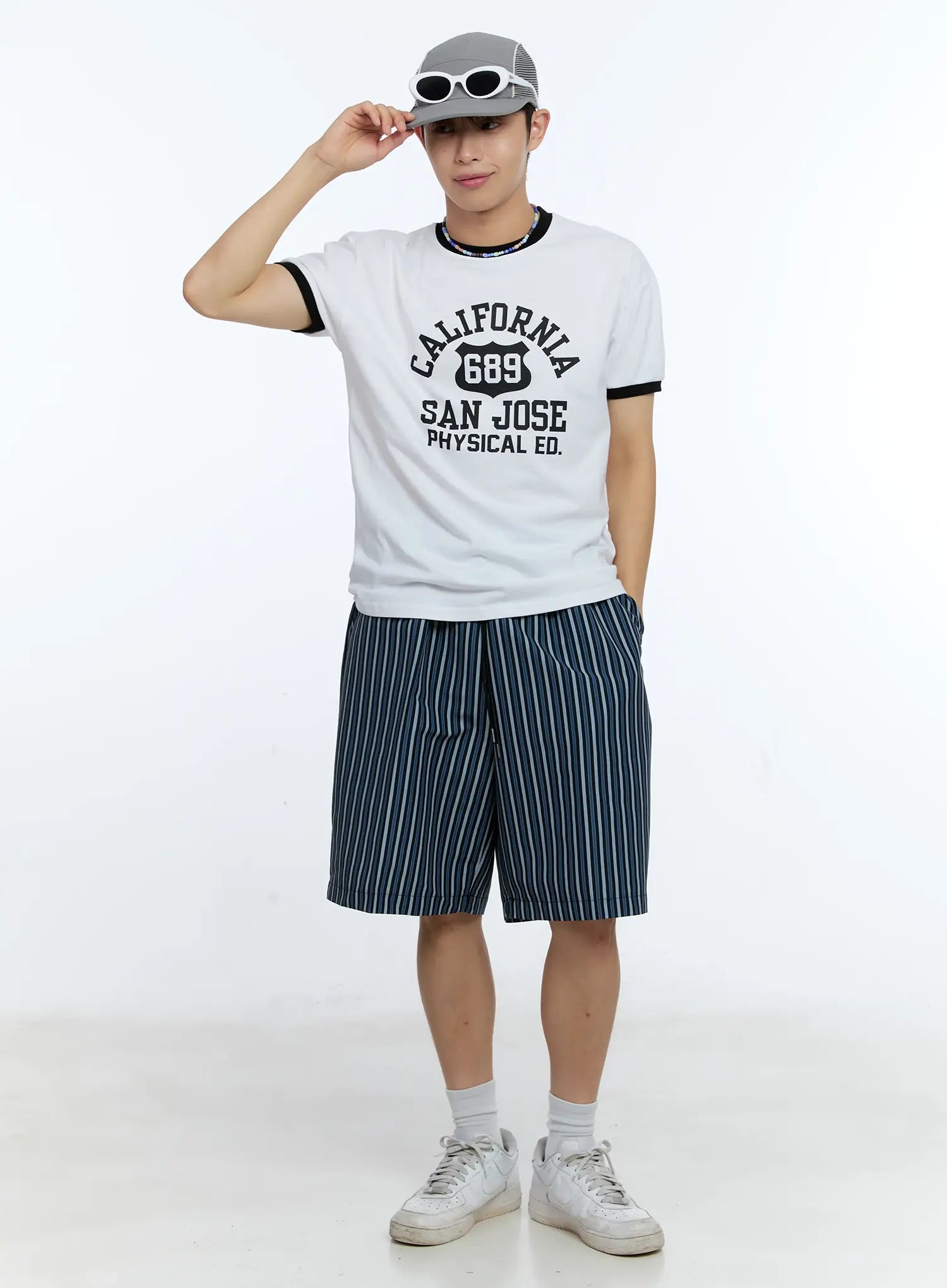 Men's Striped Straight-Leg Shorts IG515