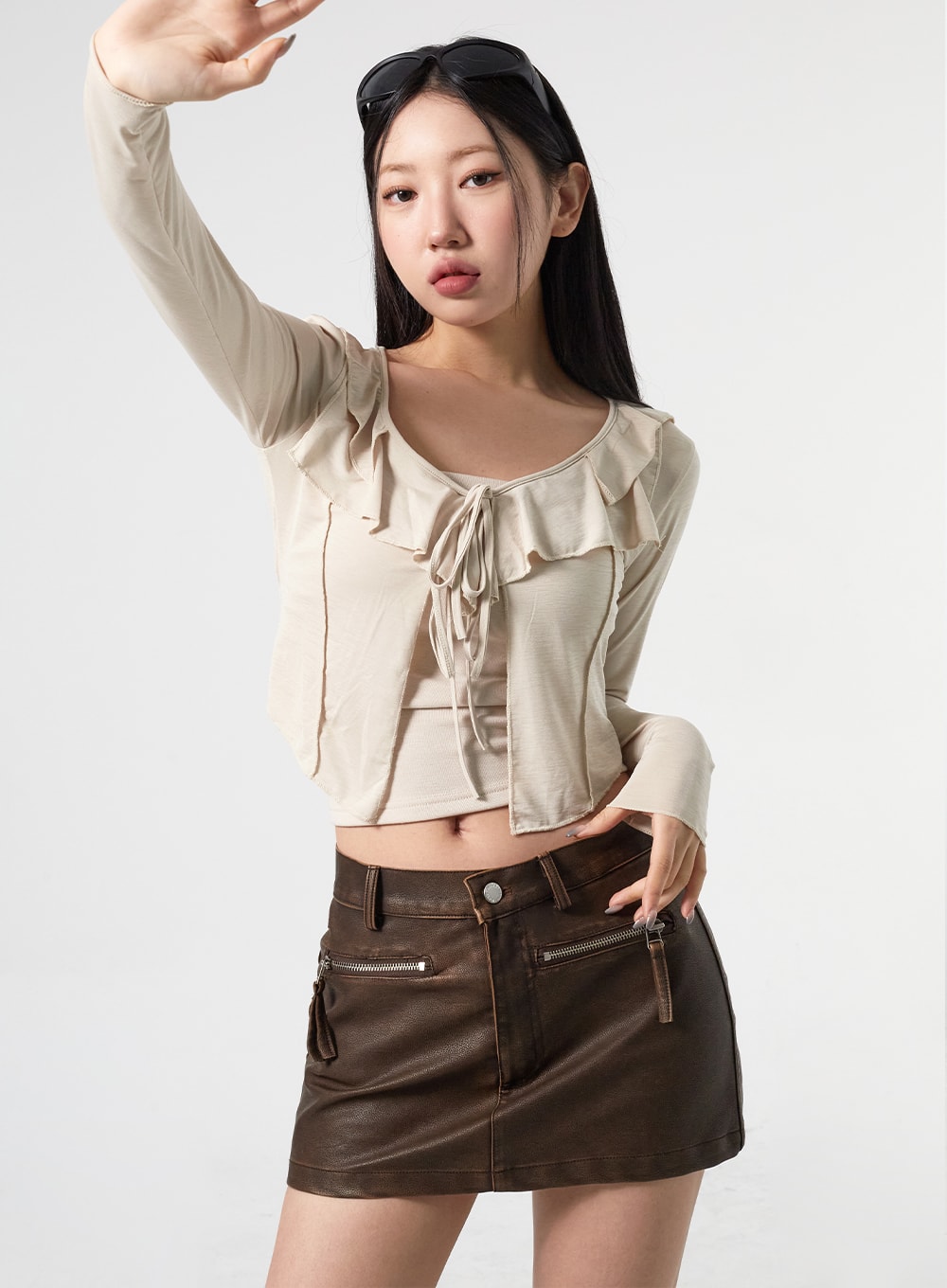 Faux Leather Mini Skirt CM316