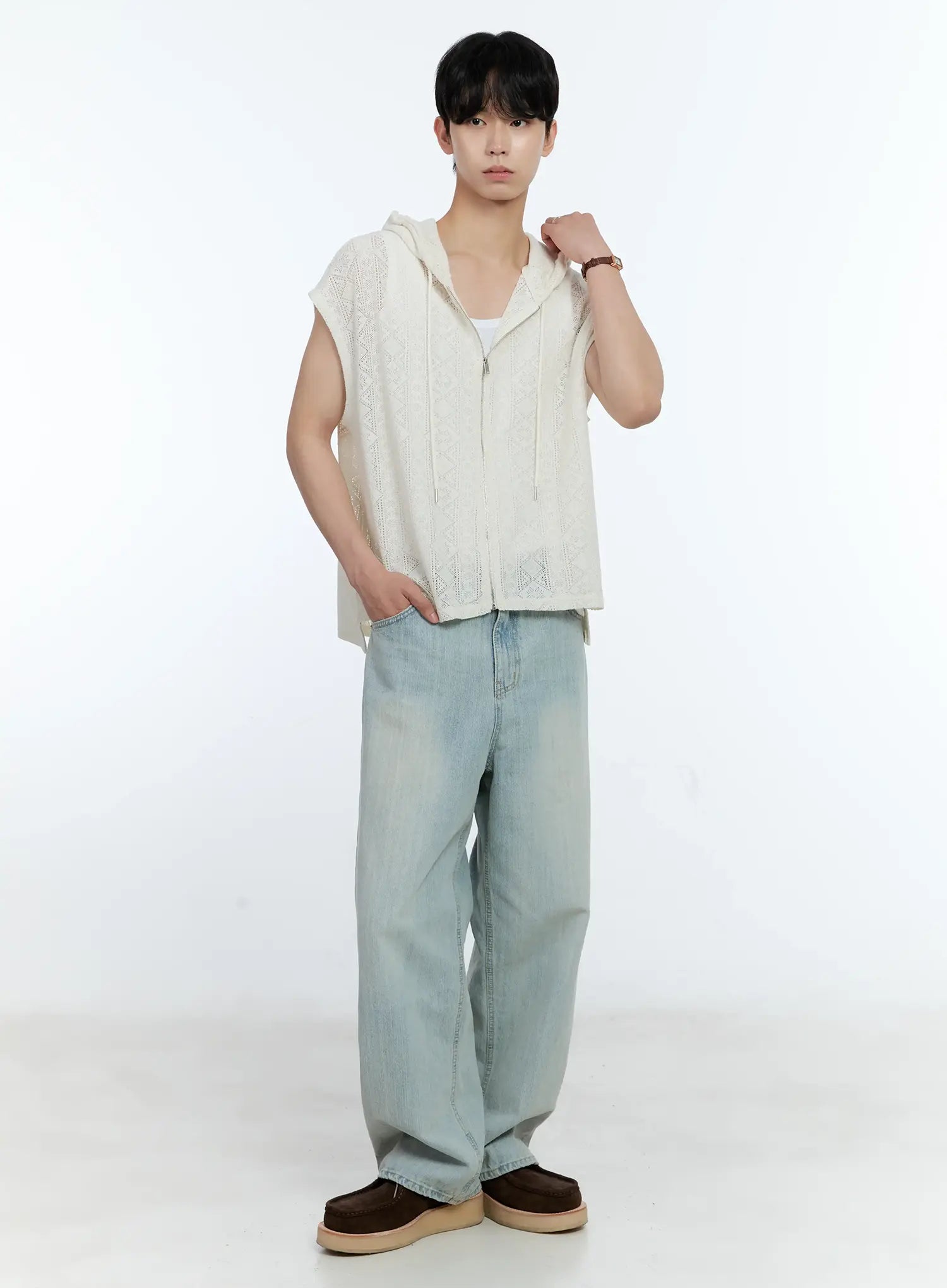 Men's Light-Wash Jeans IG501