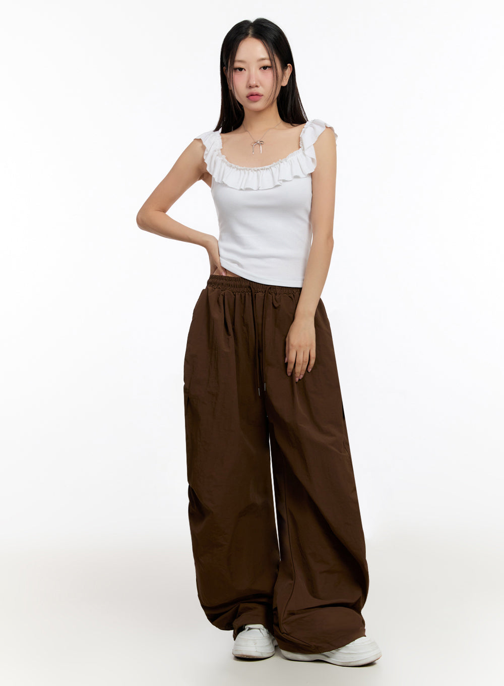 Slim-Fit Frill Tank Top IU509