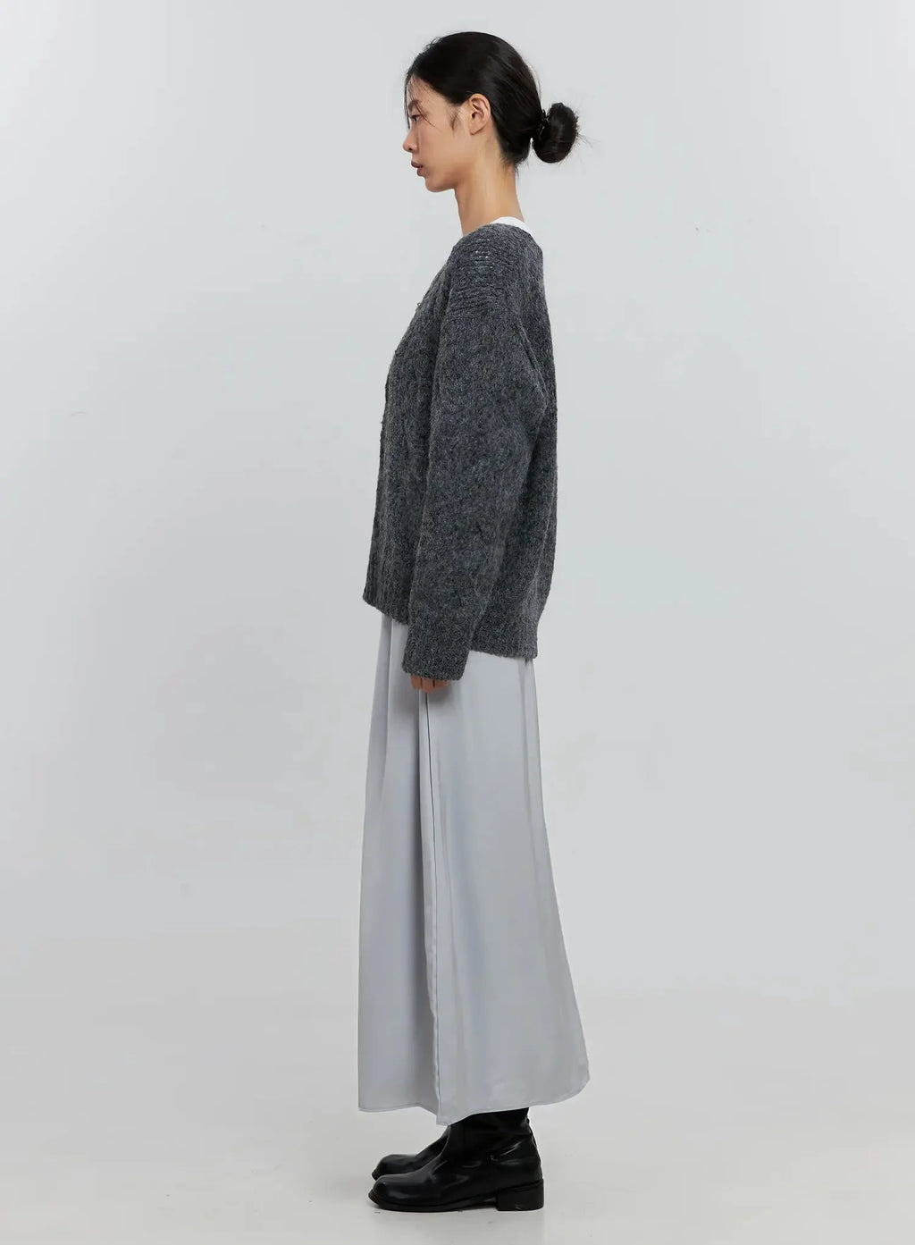 Elegant Satin Maxi Skirt IS516