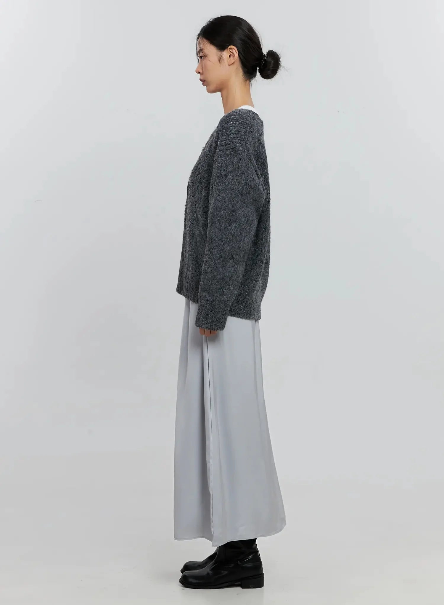 Elegant Satin Maxi Skirt IS516