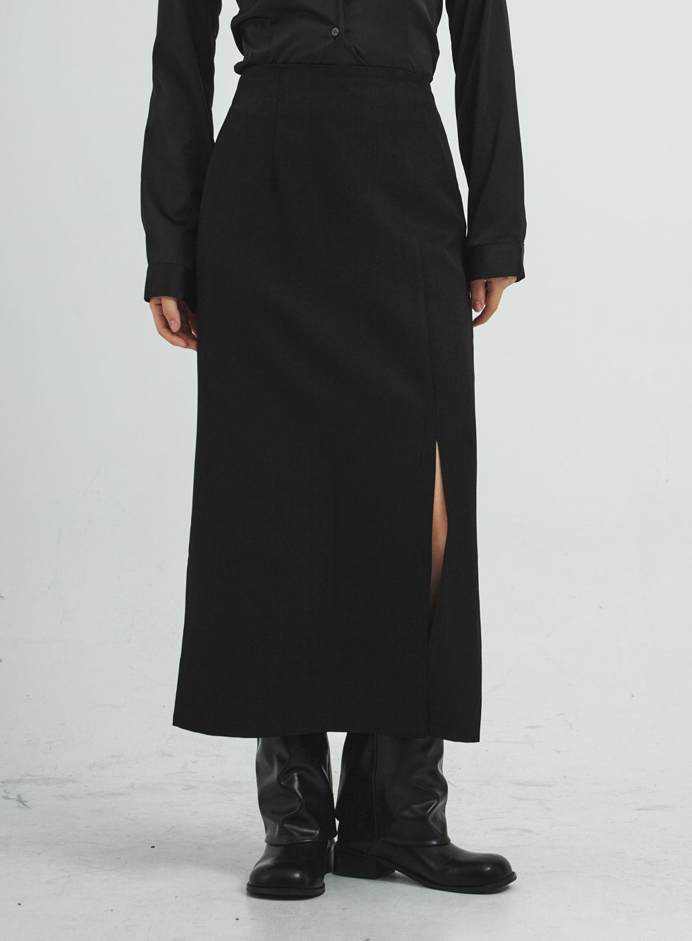 Navy Satin Line Shirt CS14