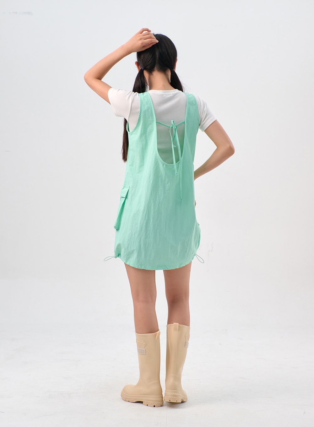 Pocket Nylon Mini Dress IL310