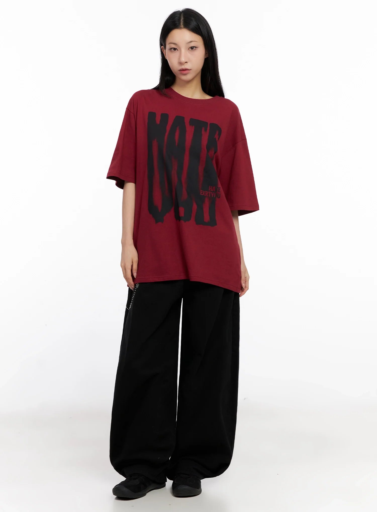 Oversized Graphic Print Tee IG508