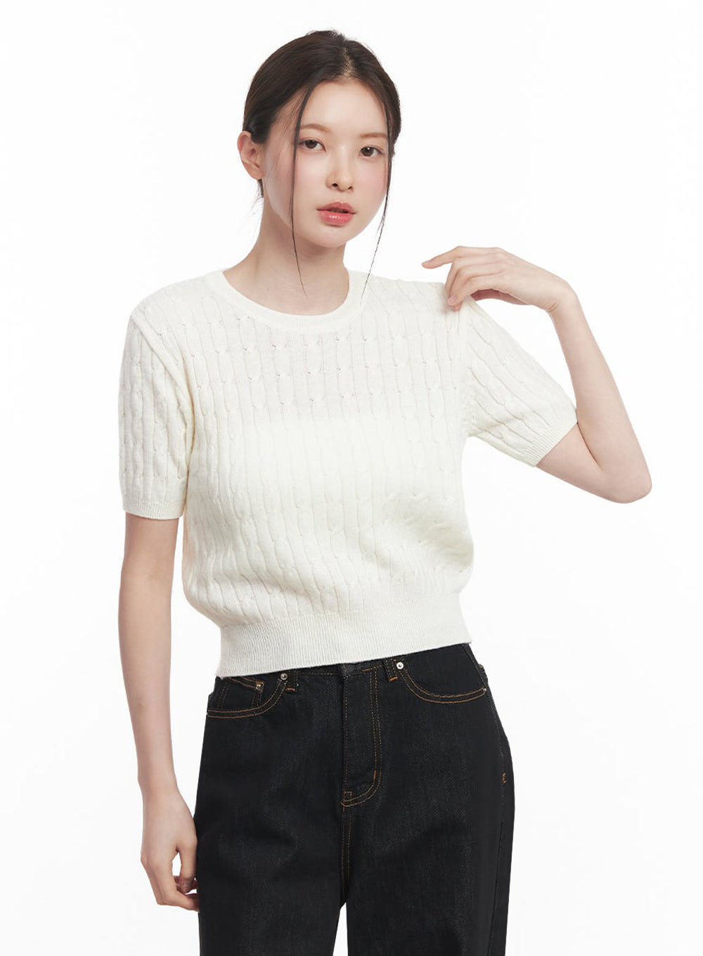 Cable-Knit Crop Top IY513