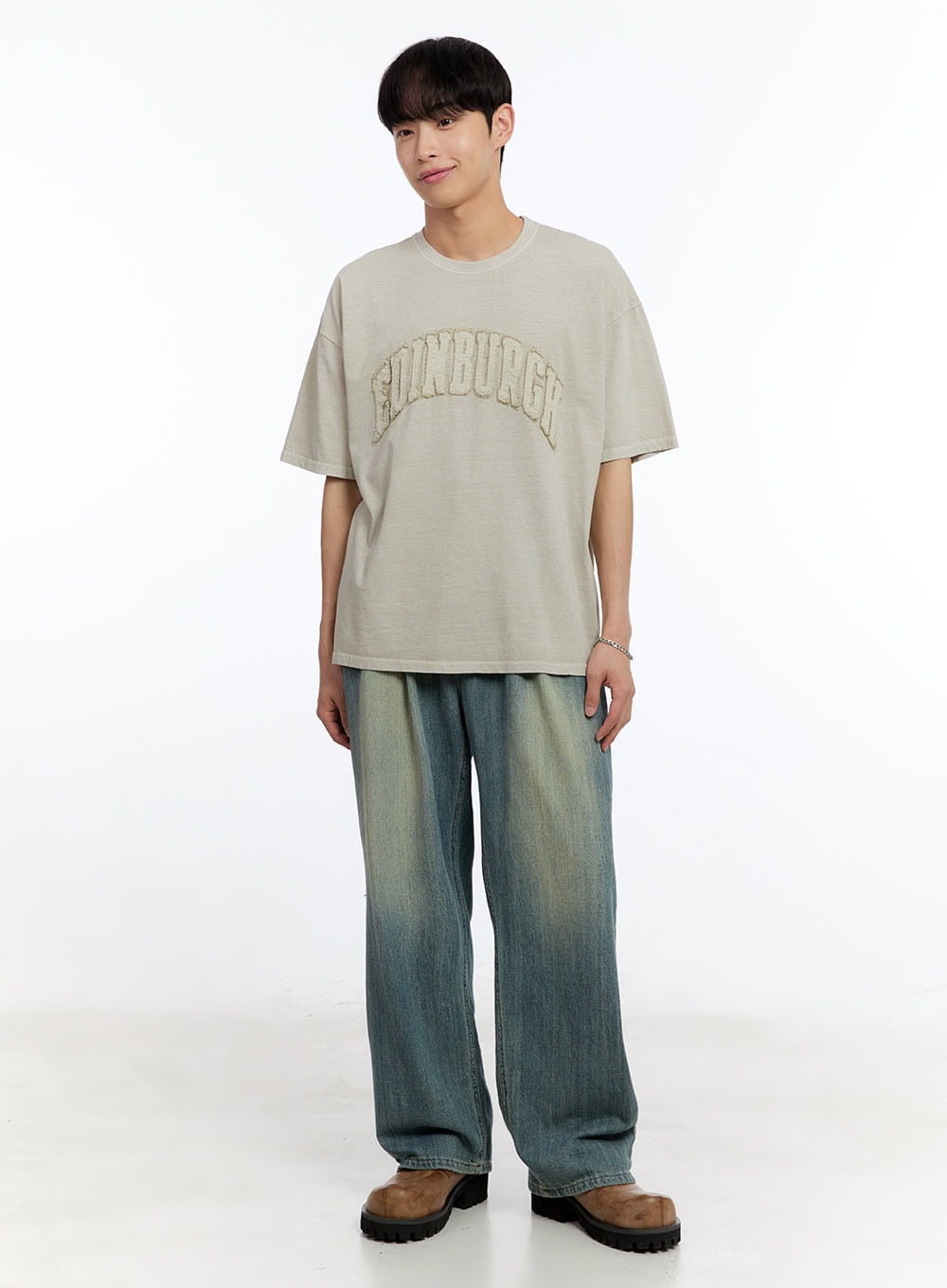 Men's Pintuck Denim Sweatpants (Blue) IY529