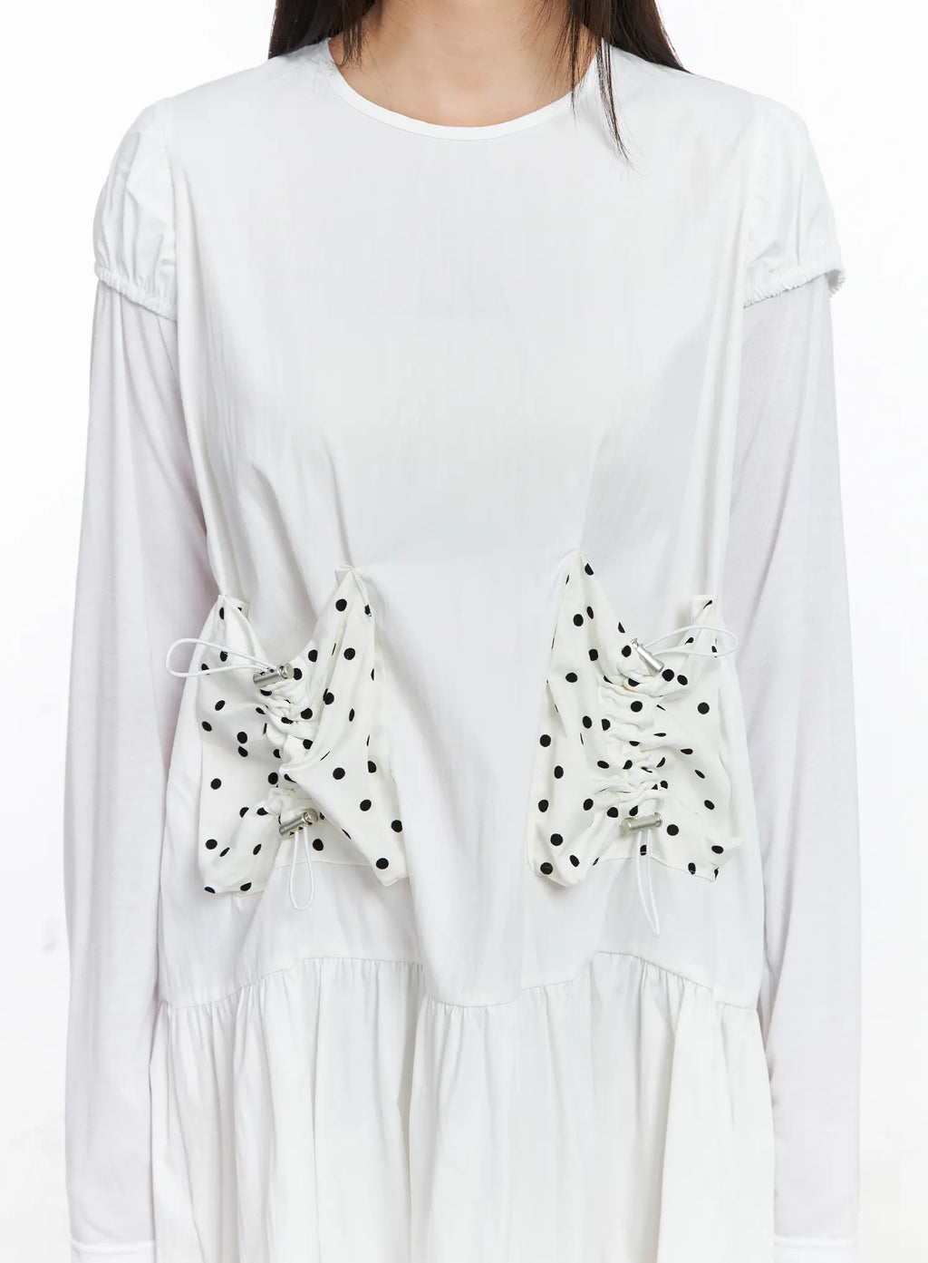 Layered Polka Dot Long Sleeve Dress CS524