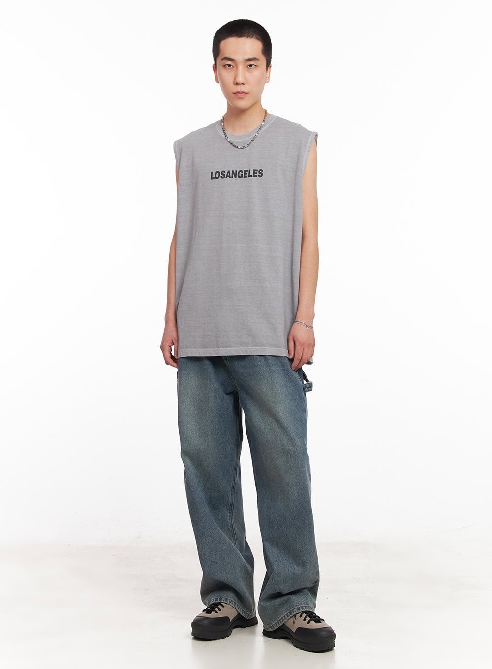 Men's Los Angeles Graphic Loose-Fit Sleeveless Shirt IY506