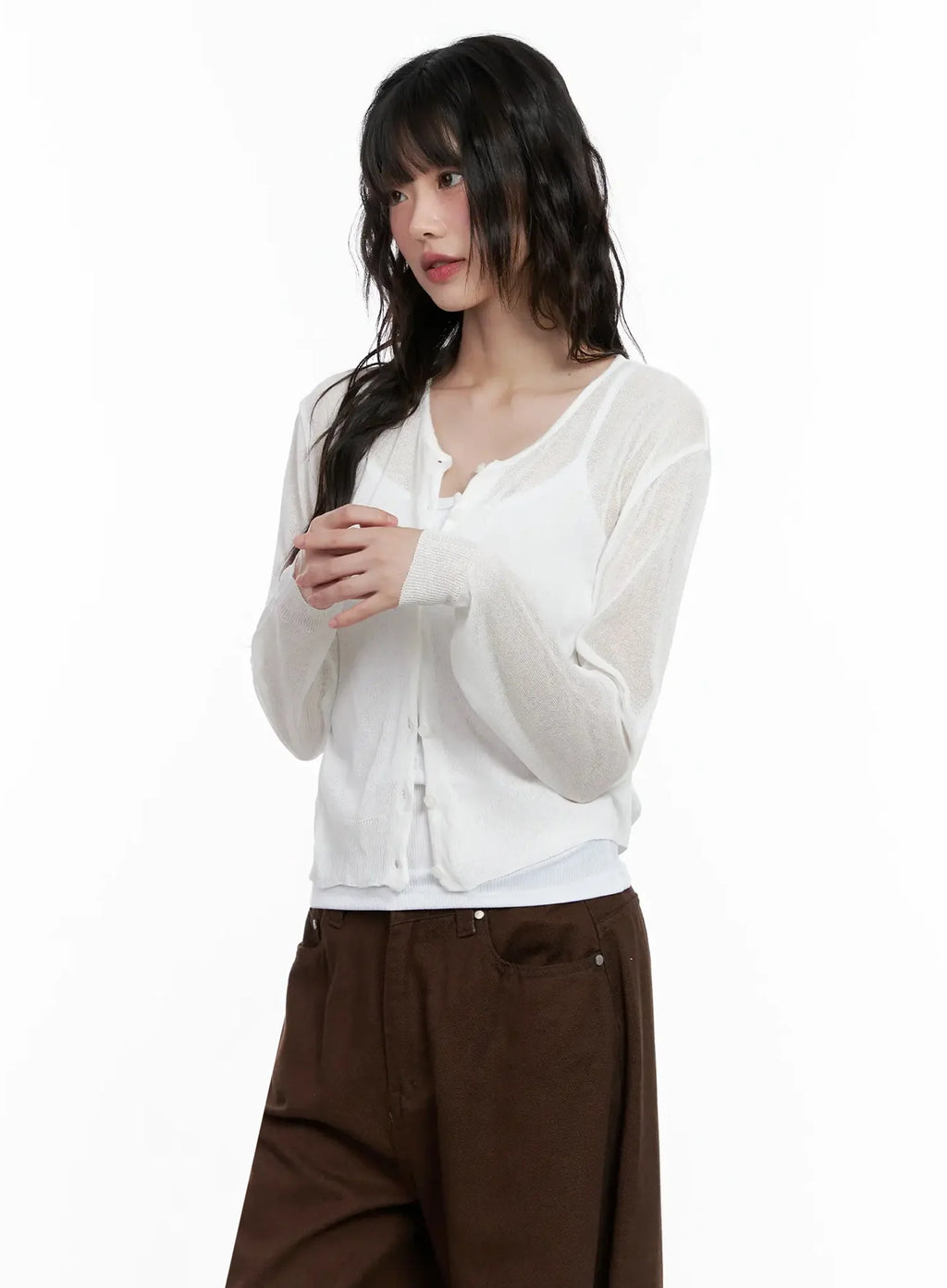 Brown Sheer Cardigan IL531